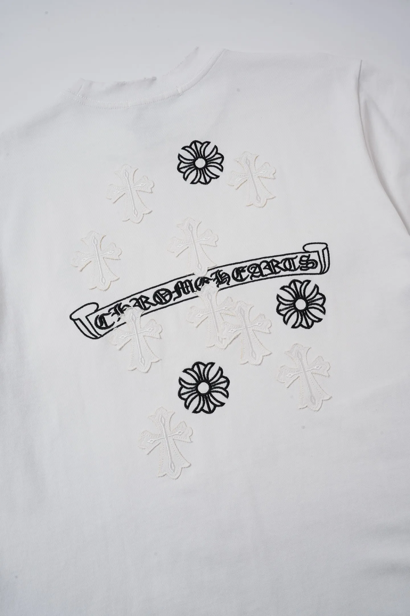【 】 Chrome Hearts/ 32 ， ， ， ！！ ， ！ # ， ； 。 oversize ， ！ ， ！ “ ” 💏 :Black White Size:S-XL